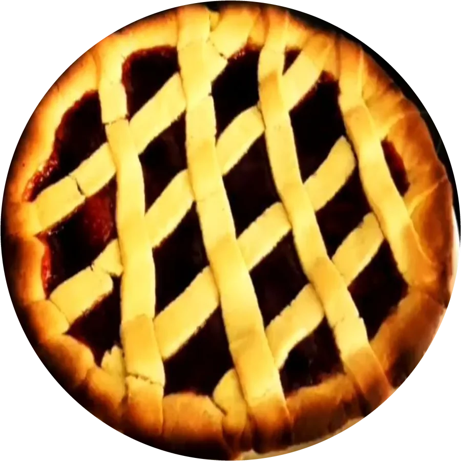 Crostata mit Marmelade und Gitter aus Mürbteig